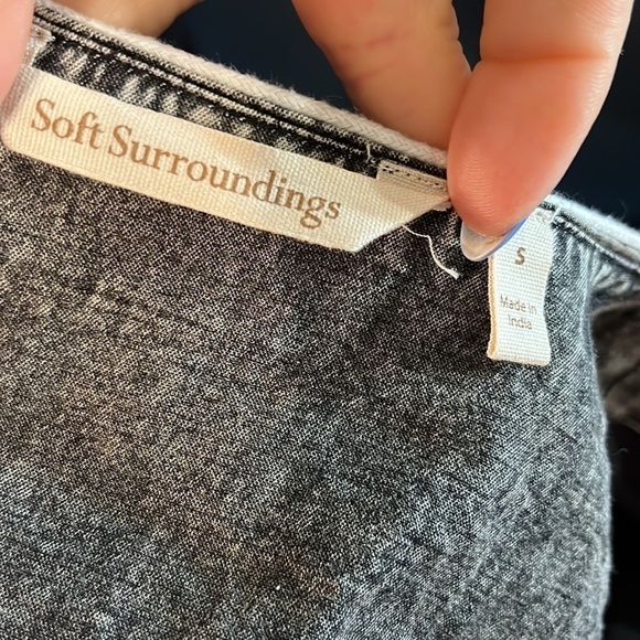 Soft Surroundings Wildwood Bolero Jacket Gray Acid Wash Textured Floral Small - Picture 8 of 11